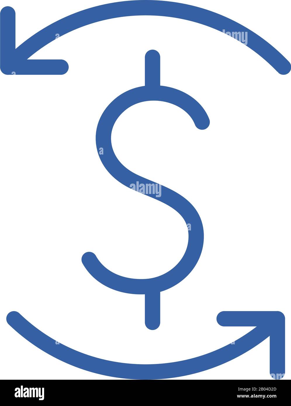 Isolated money dollar and arrows circle line and fill style icon vector ...