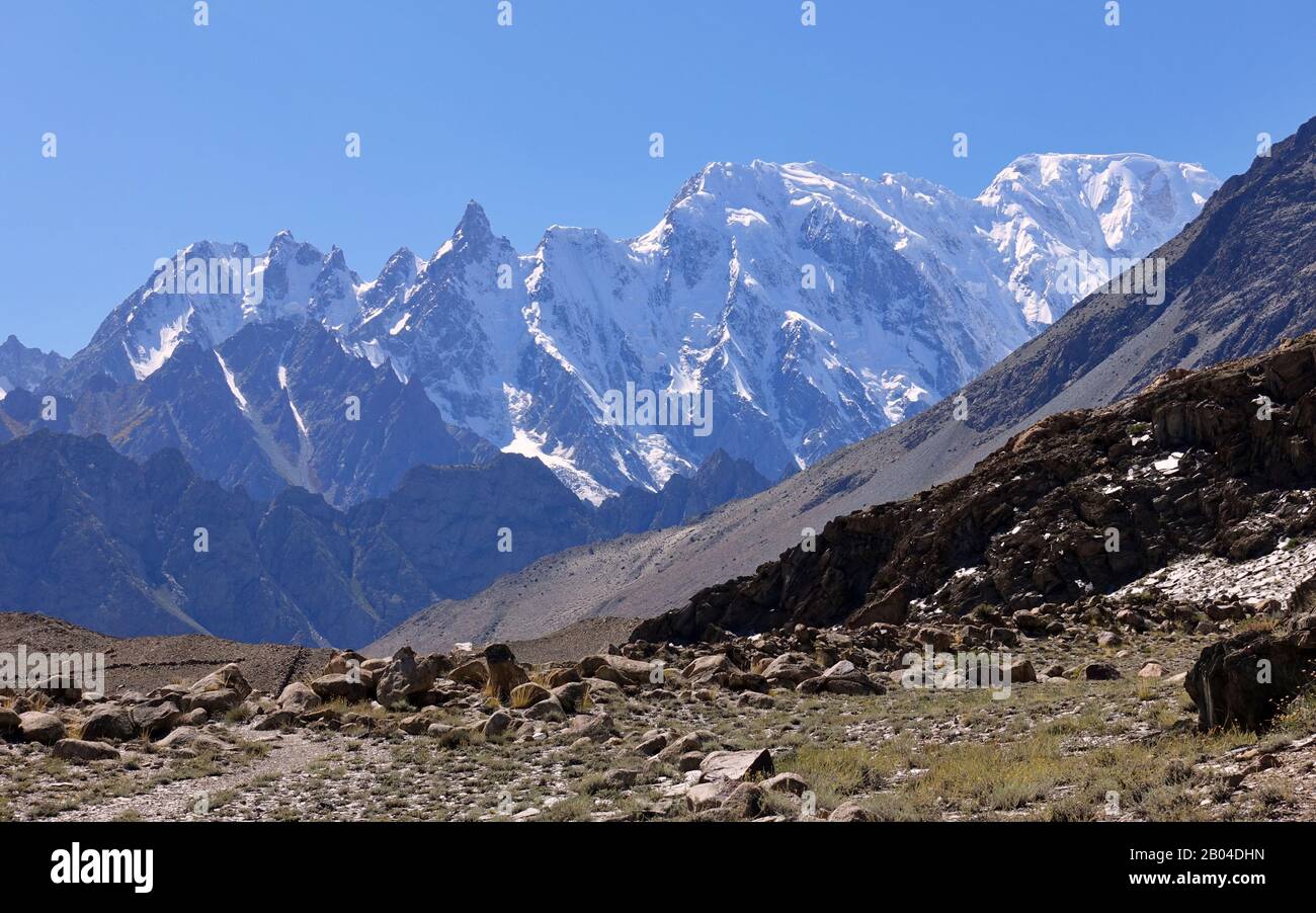 Trekking around Hunza to Pakistans mountains - 2019 Stock Photo