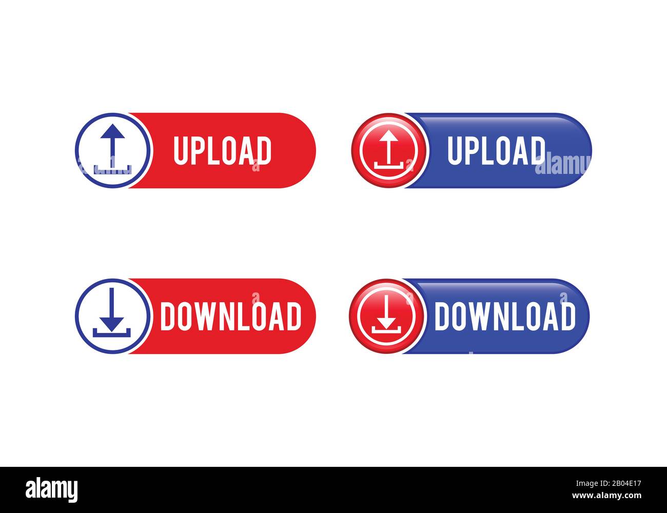 Download and upload buttons useful for web design purposes Stock Vector