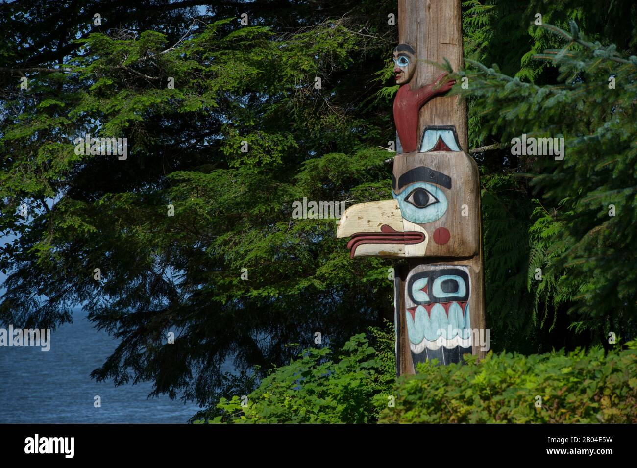 Ketchikan Raven Detail of Tlingit totem pole (#10 Raven at the Head of Nass) at the ...