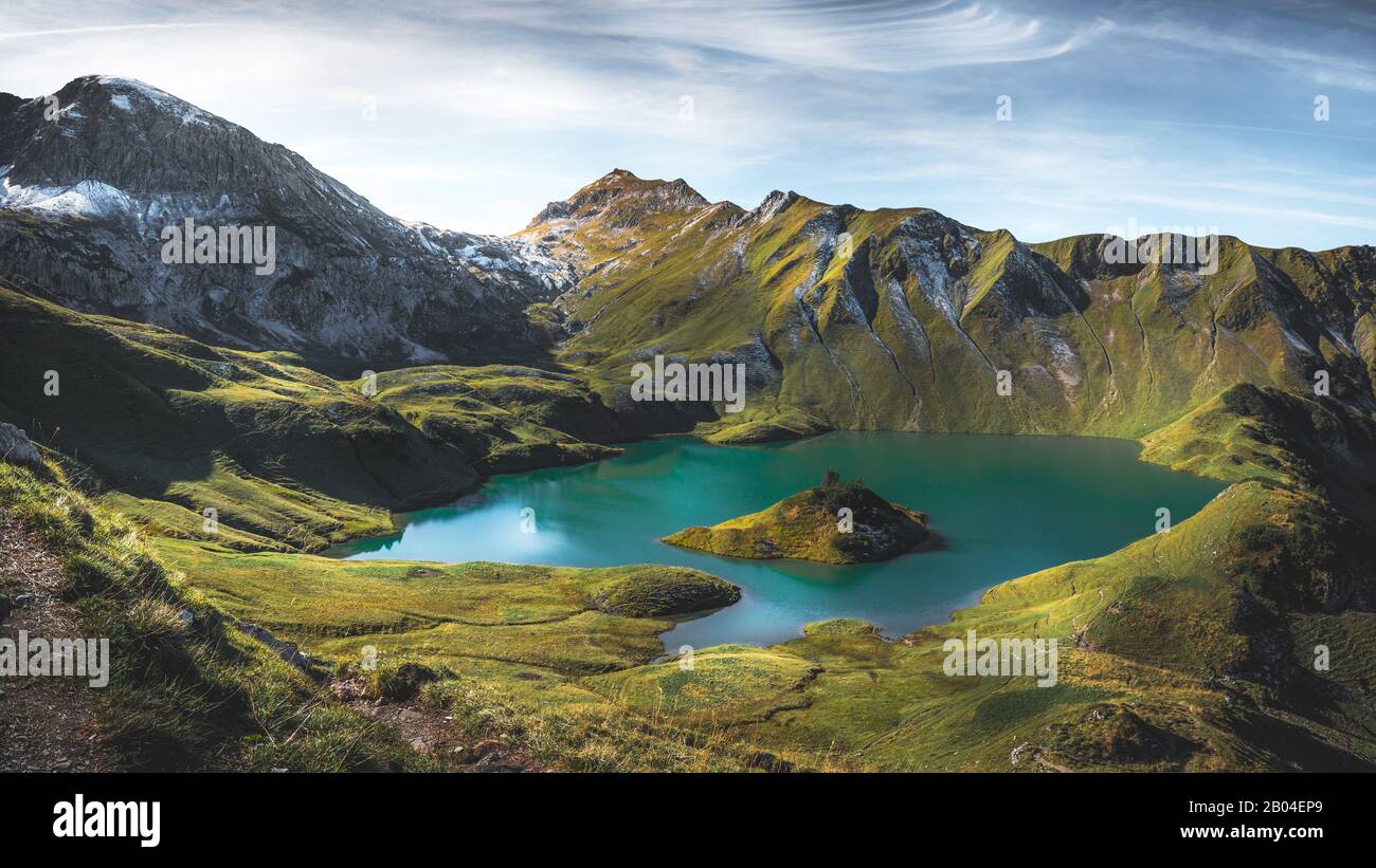 Lake Schrecksee in Bavarian mountains Stock Photo