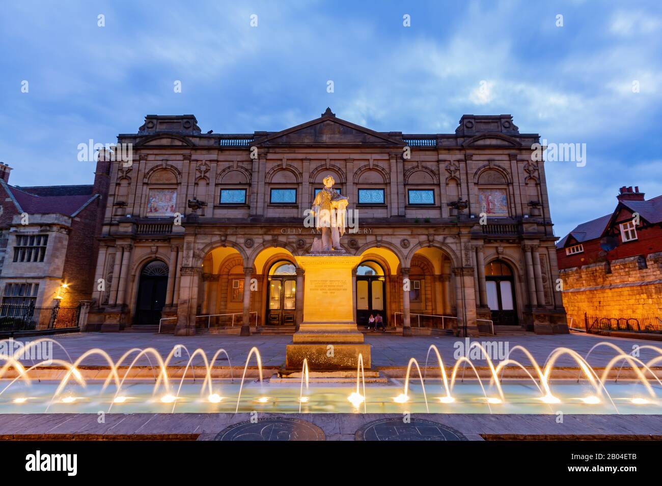 Night view of the Night view of the York Art Gallery at United Kingdom Stock Photo