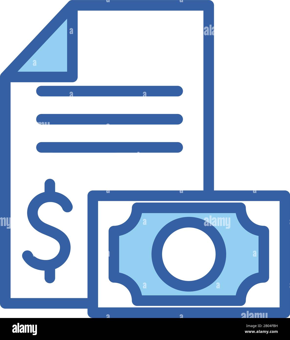 Isolated money document and bill line and fill style icon vector design ...