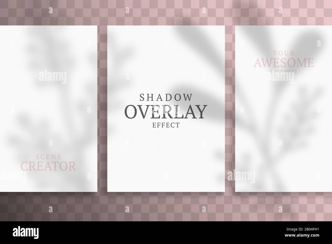 Download Shadow Overlay Plant Vector Mockup A4 Paper Sheets Shadows Overlay Effects Of A Leaf On Rose Gold Background In A Modern Minimalist Style For Presen Stock Vector Image Art Alamy PSD Mockup Templates