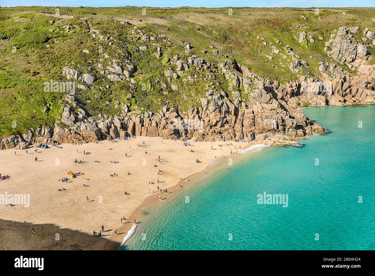 Porthcurno Beach, Cornwall, England, UK Stock Photo