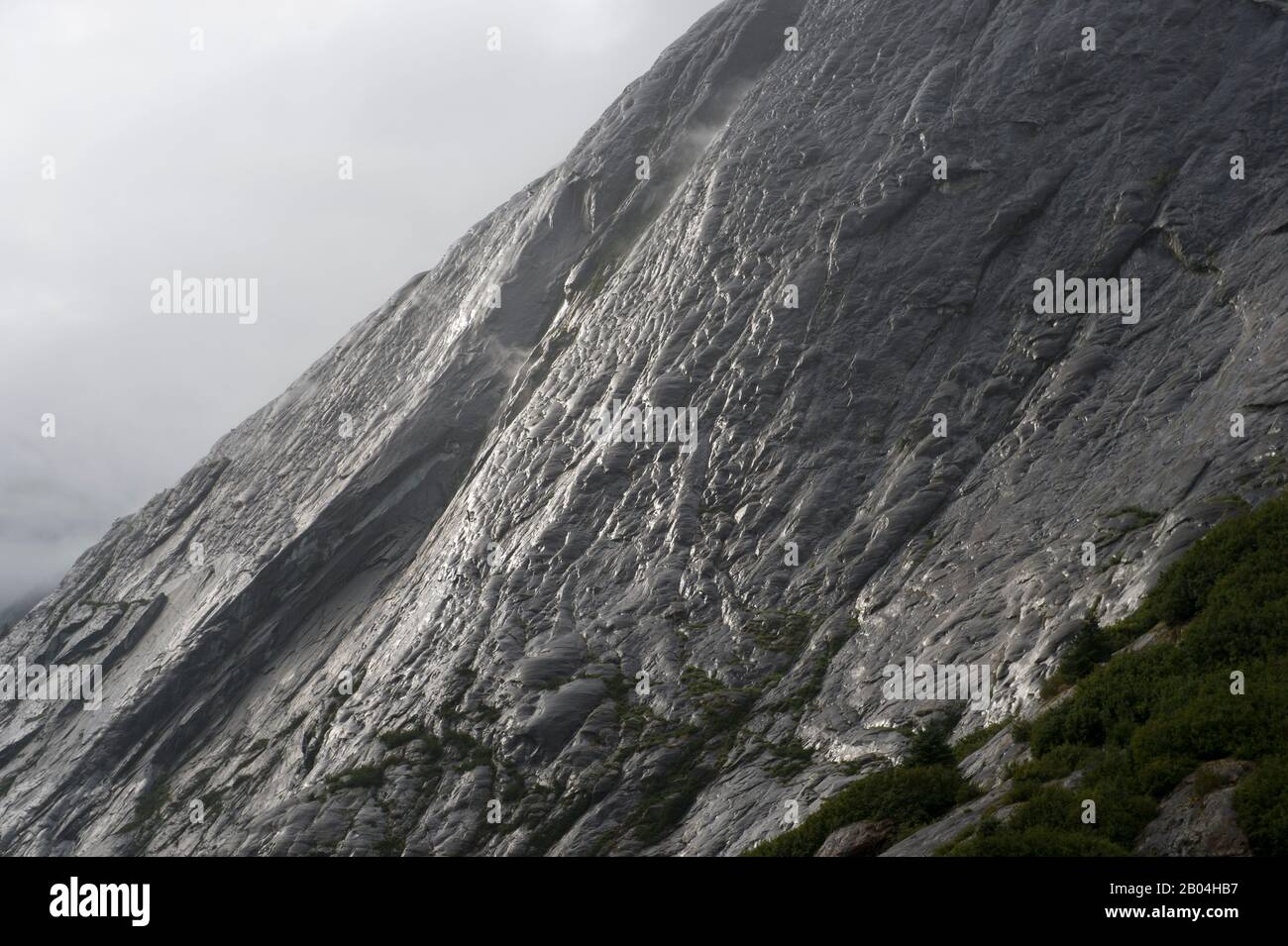 Chattering Rocks Fjord wall near Dawes Glacier with chatter marks, a series of marks ...