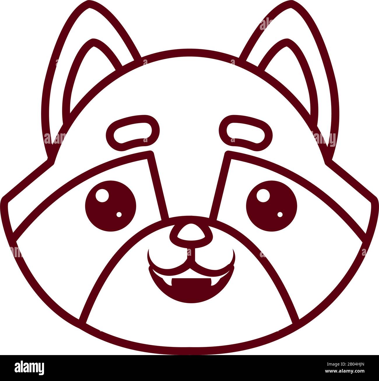 Cute raccoon kawaii cartoon vector characters set. Adorable and