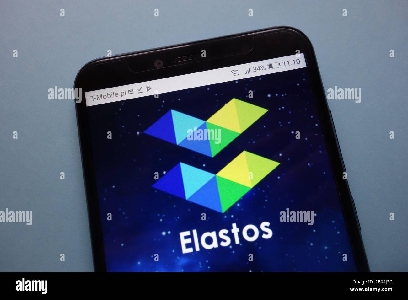 Elastos (ELA) cryptocurrency logo displayed on smartphone Stock Photo