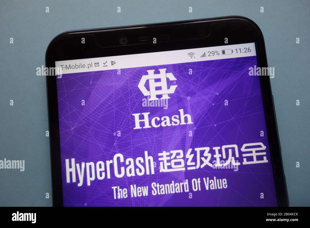 Hcash (HSR) cryptocurrency logo displayed on smartphone Stock Photo