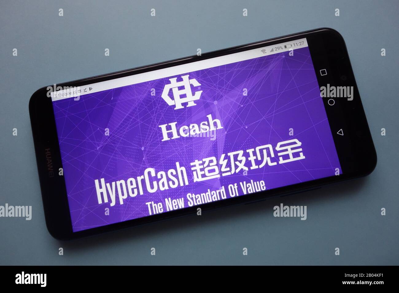 Hcash (HSR) cryptocurrency logo displayed on smartphone Stock Photo