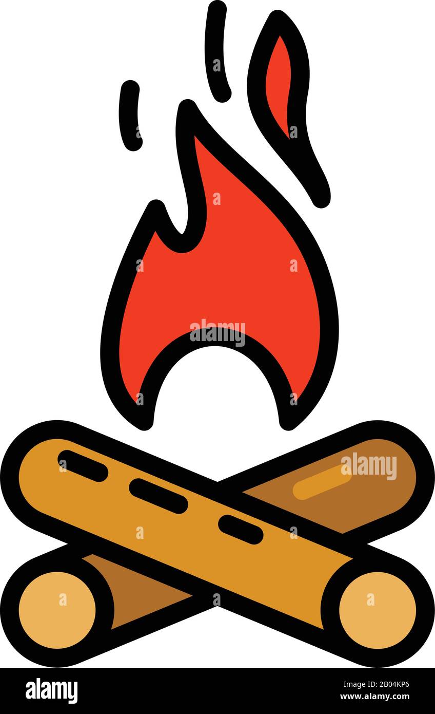 Campfire icon. Outline campfire vector icon for web design isolated on ...