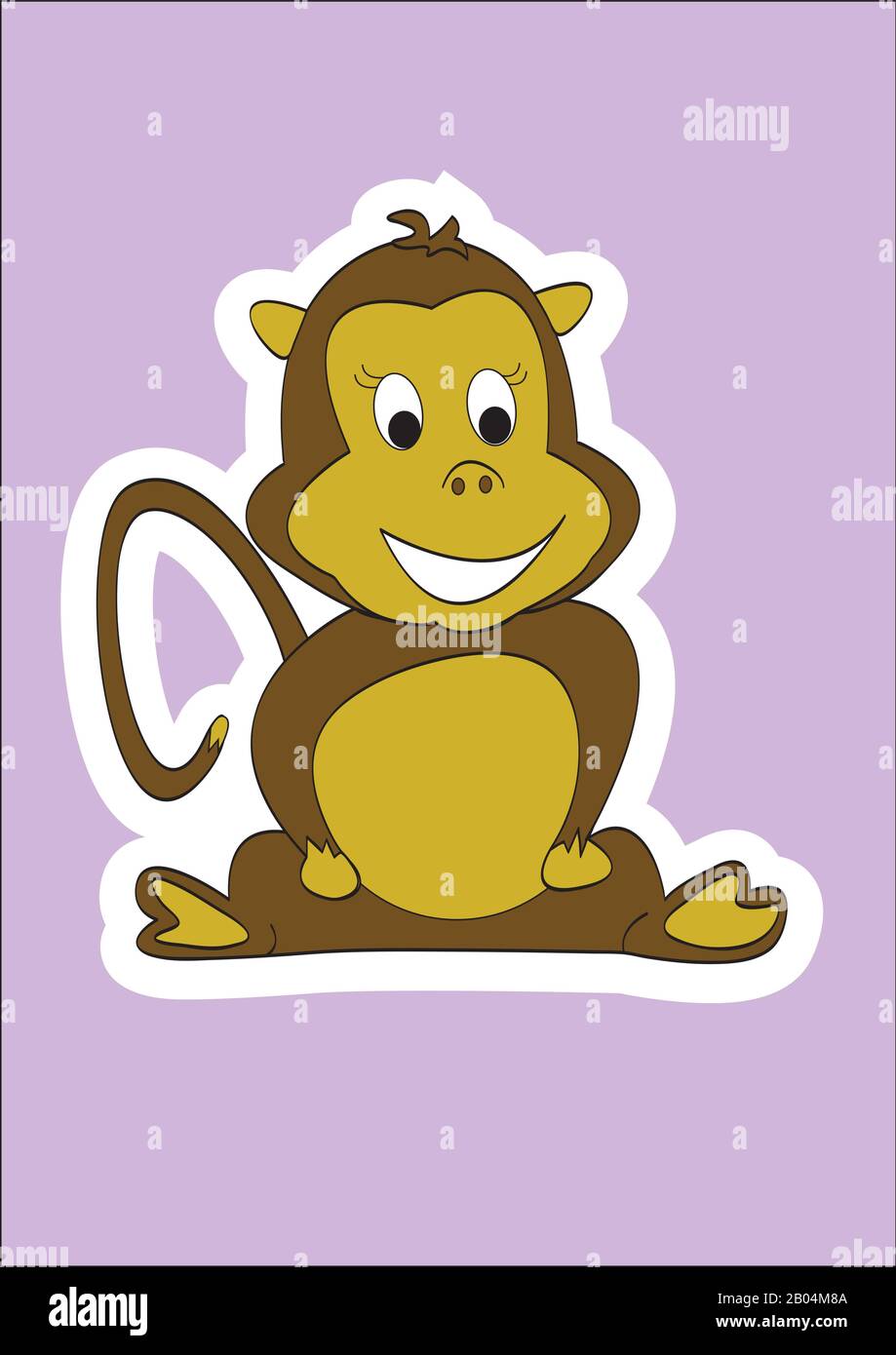 Animals illustrations  for kids stickers Stock Vector