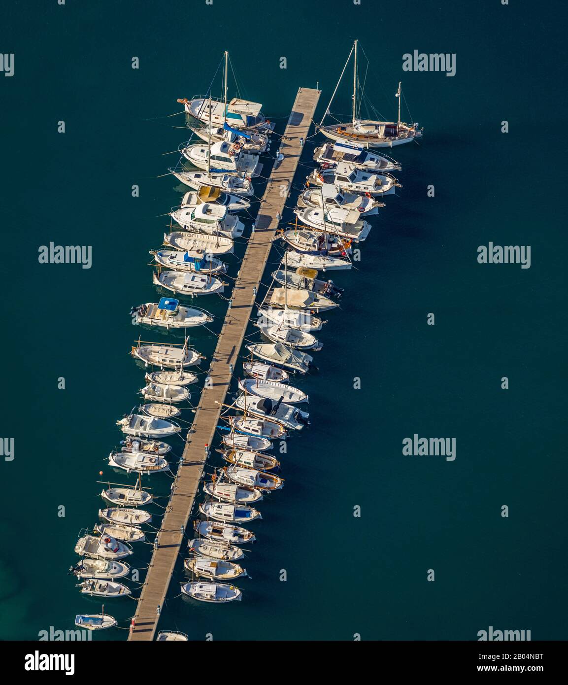 Aerial photo, boats and boat mooring Port d'Andratx, Andratx, Mallorca