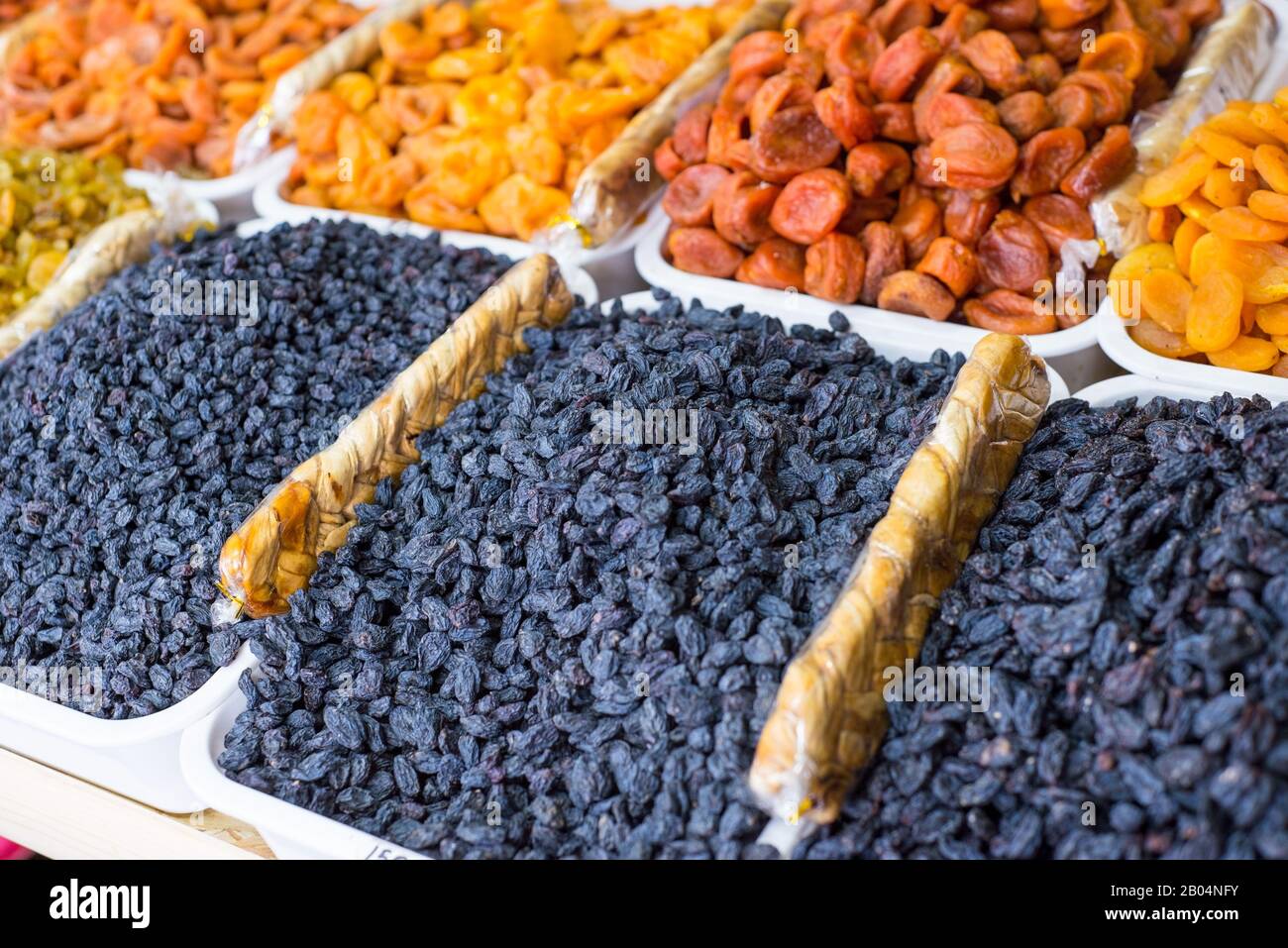 general plan of the store counter with the sale of a variety of dried