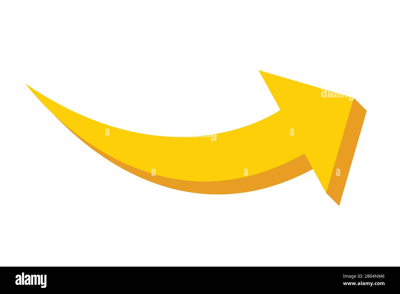 Curved arrow vector illustration isolated on white background Stock