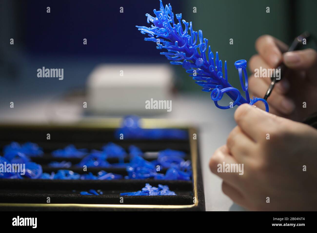 making jewelry, producing shapes for casting golden jewelry parts Stock