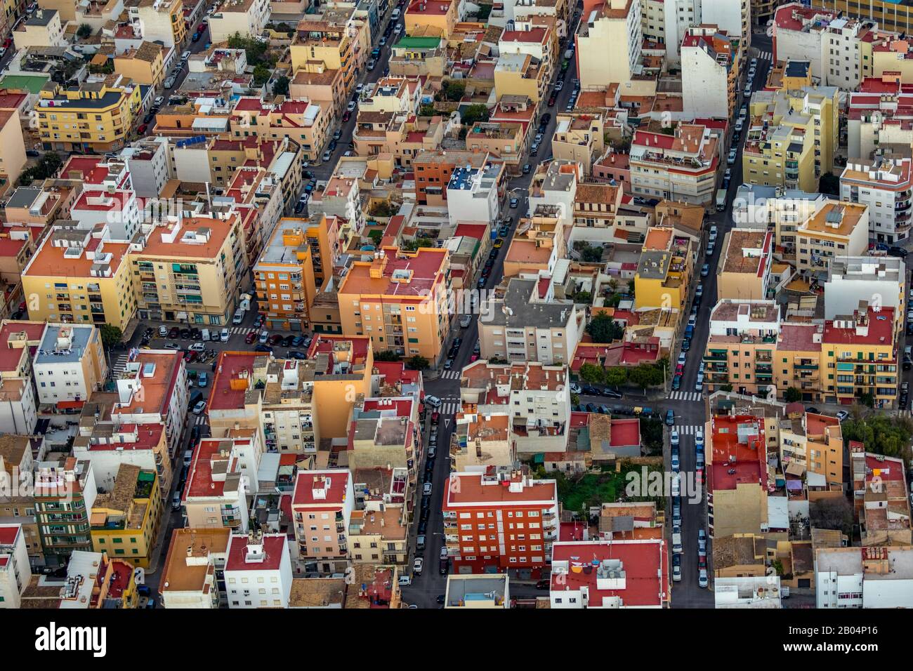 Aerial photo, residential area Rafal Nou, Palma, Mallorca, Spain, Europe, Balearic Islands, ES, Espana, property tax, skyscrapers, real estate, aerial Stock Photo