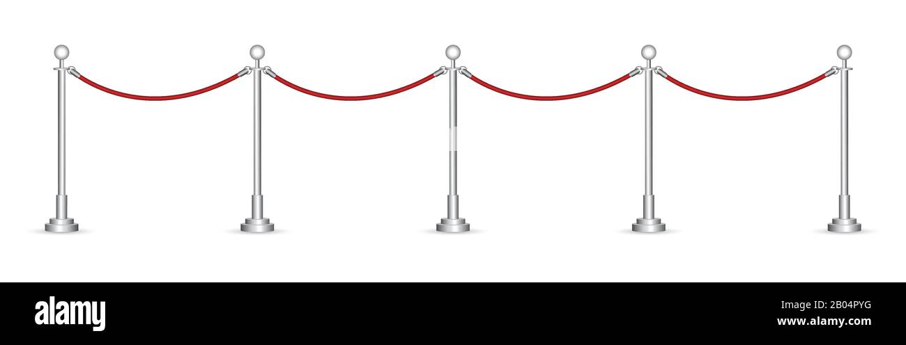 Barrier rope vector illustration isolated on white background Stock Vector