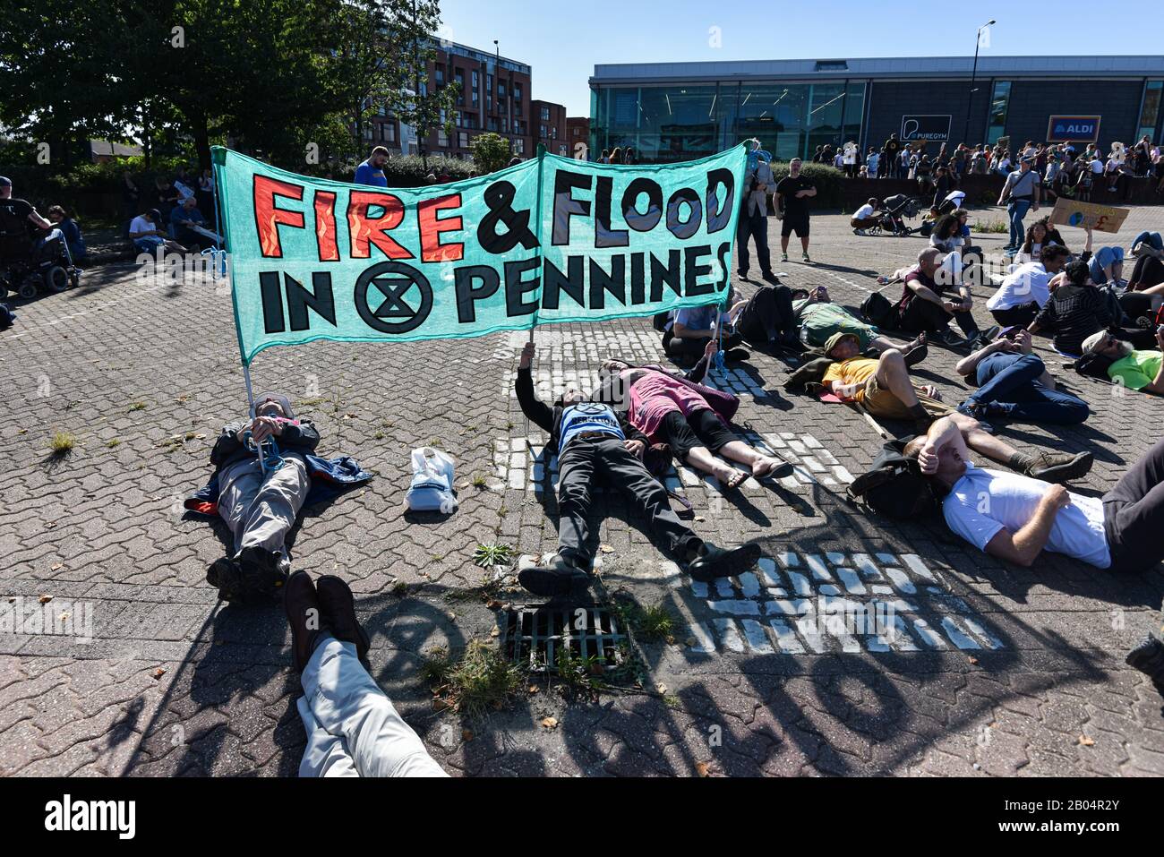 Environment Protest Manchester Extinction Rebellion and YouthStrike4Climate protest in Manchester City ...