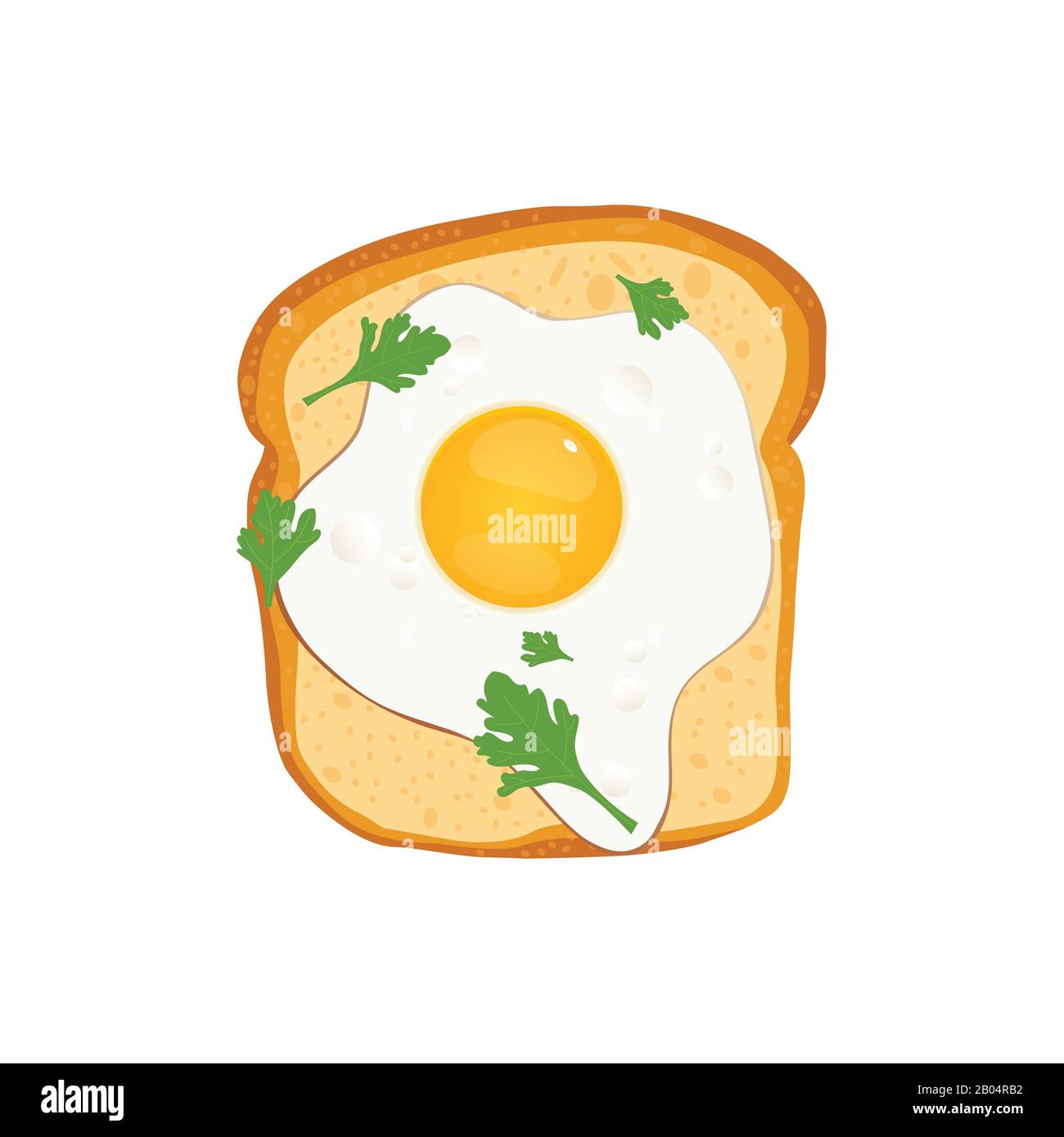 Bread toast with egg vector illustration isolated on white background Stock Vector
