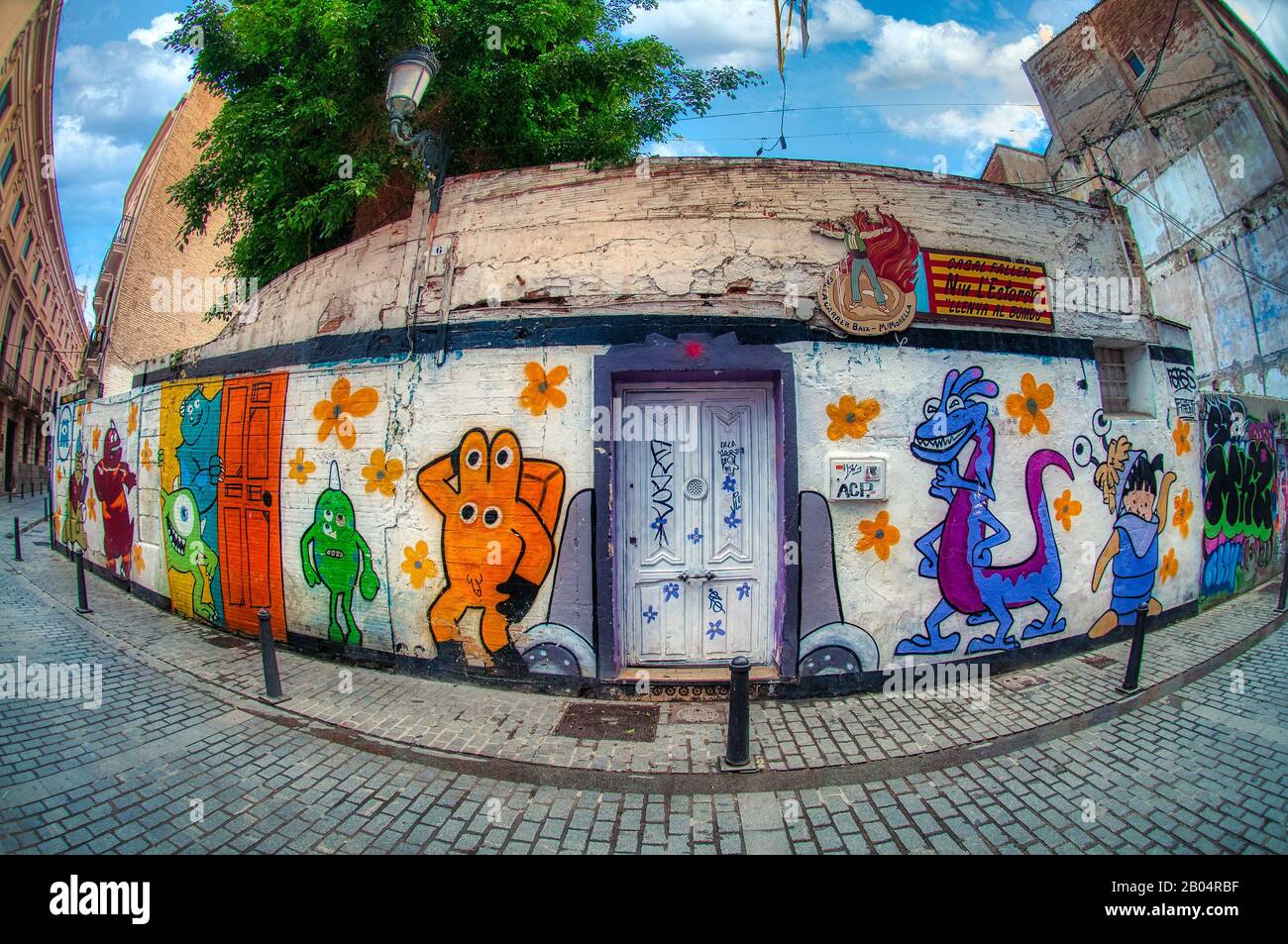 Colourful grafitti paintings in Valencia,Spain Stock Photo