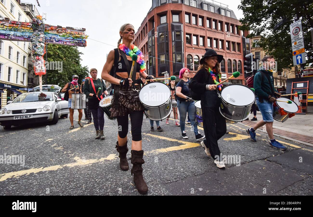 Environment Protest Manchester Extinction Rebellion and YouthStrike4Climate protest in Manchester City ...