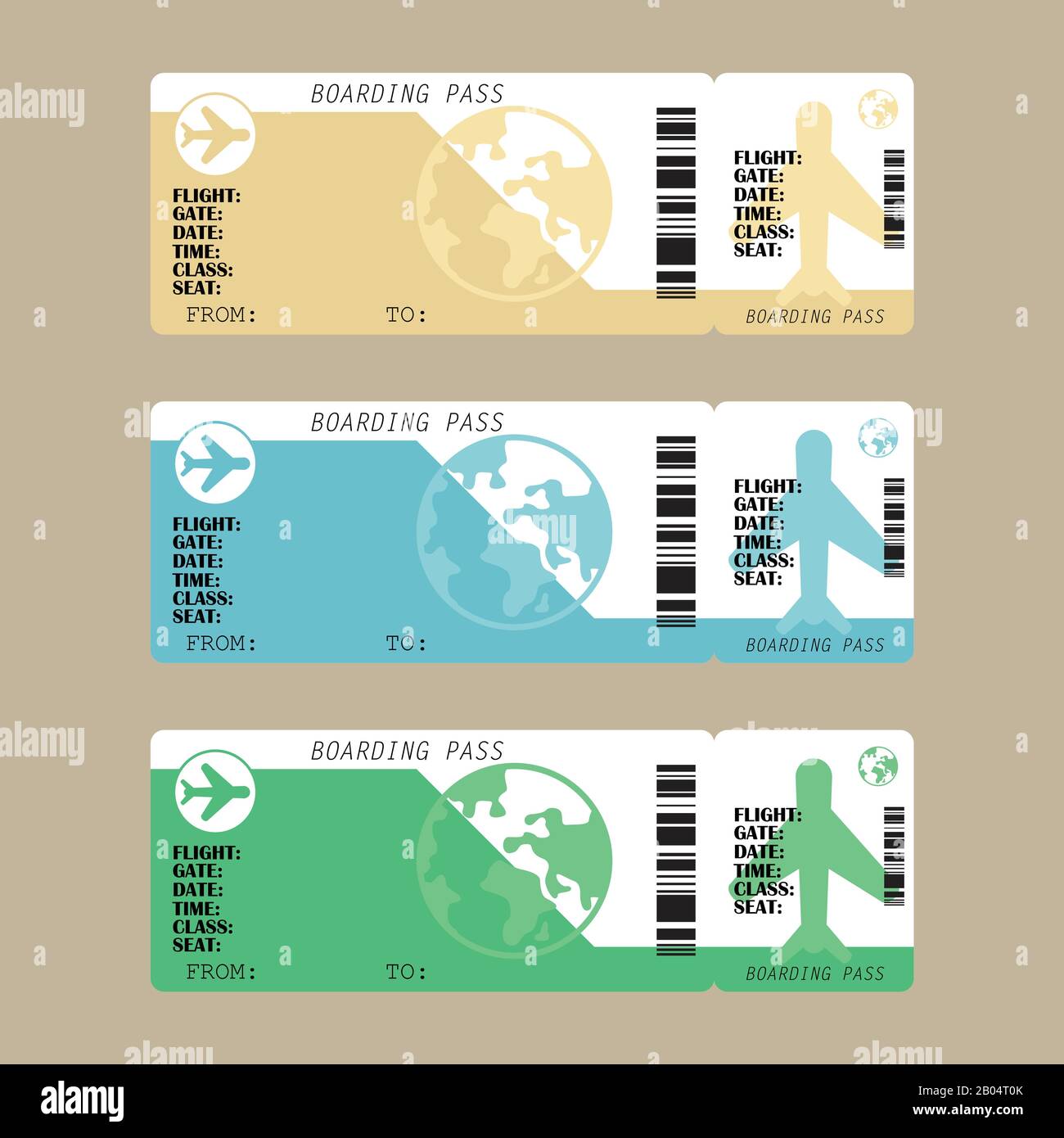 Airline boarding pass tickets Stock Vector Images - Alamy