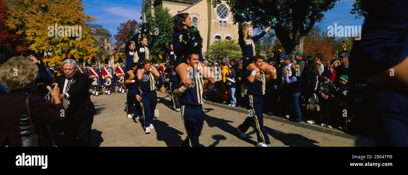 Parade in a university campus, University Of Notre Dame, South Bend, Indiana, USA Stock Photo