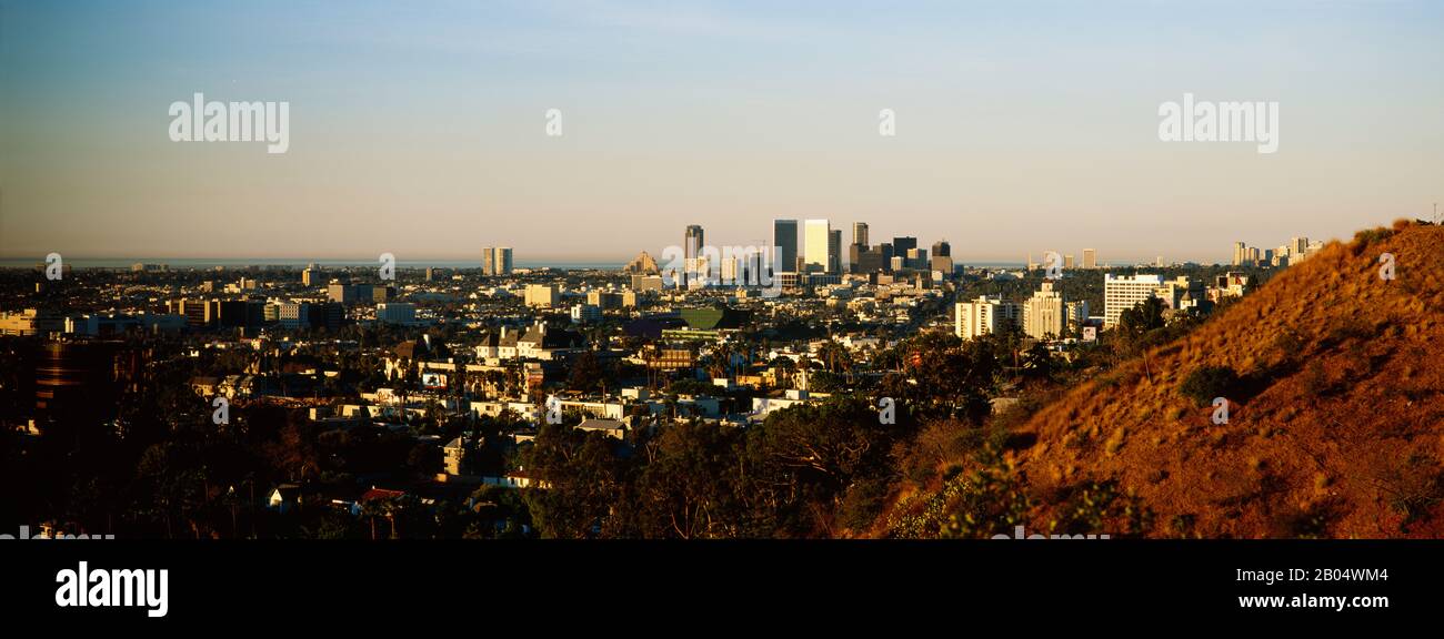 High angle view of a cityscape, Century City, Beverly Hills, City of Los Angeles, California, USA Stock Photo