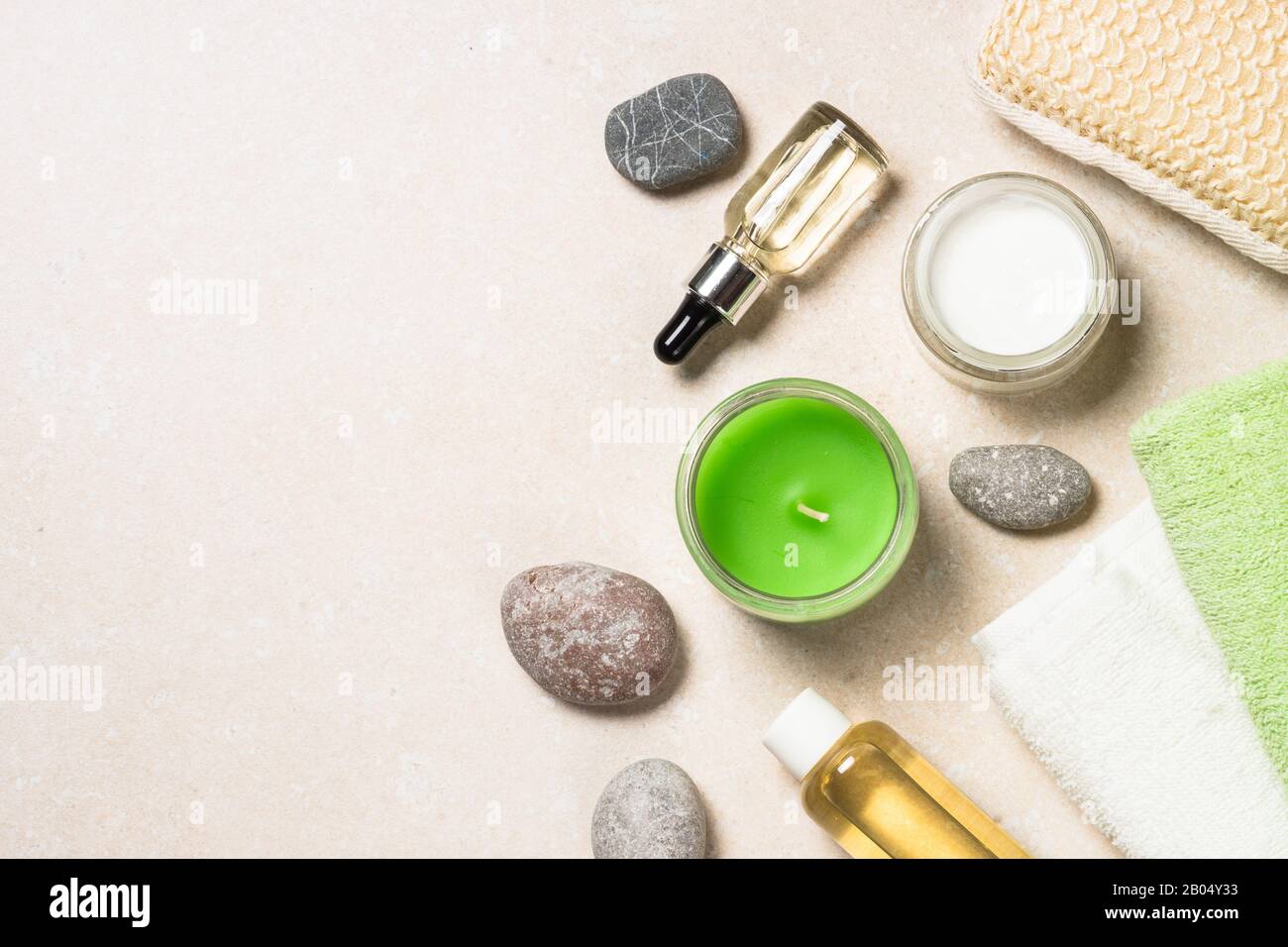 Hyaluronic acid and hyaluronic gel on stone table. Stock Photo