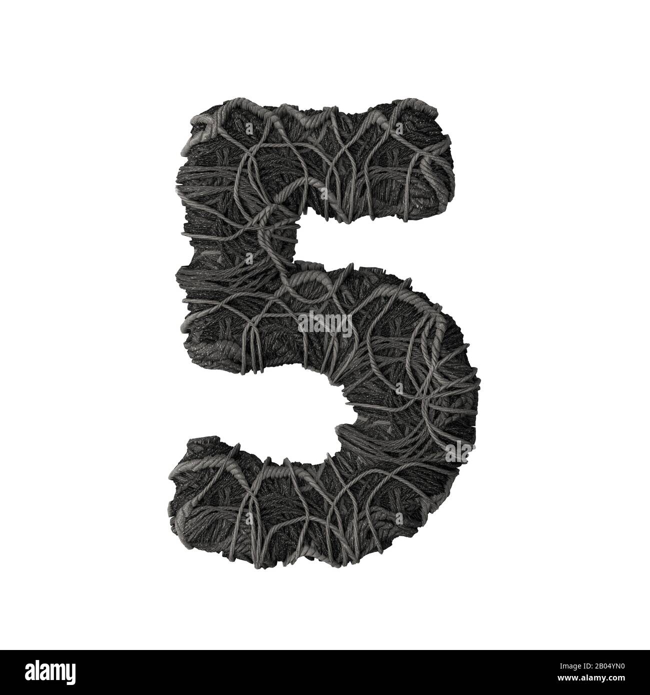 Number 5 stylized in the form of a rope pile - 3D render Stock Photo ...