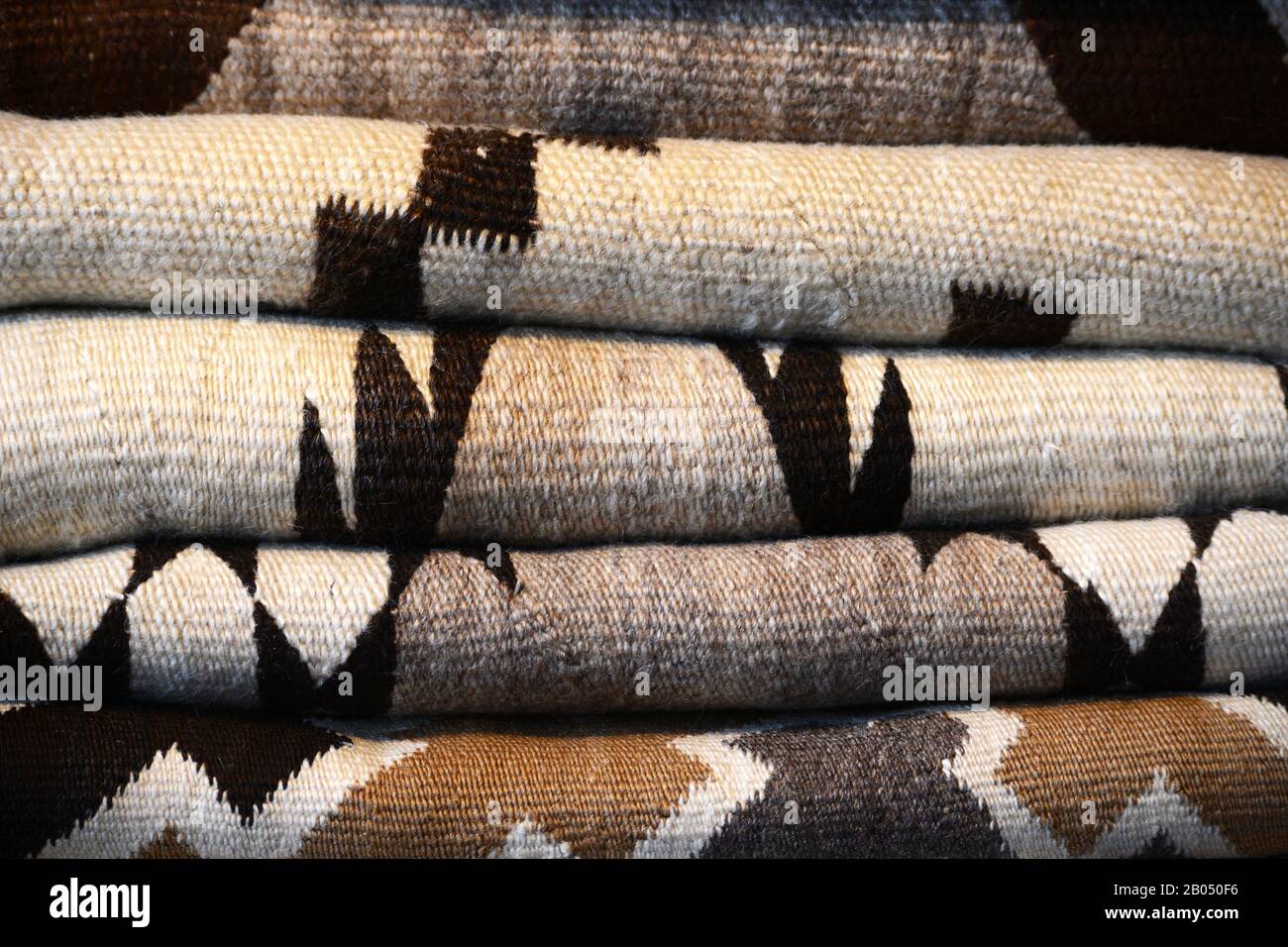 A selection of vintage Navajo wool blankets for sale at Shiprock, a Native  American art, jewelry and antique shop in Santa Fe, New Mexico Stock Photo  - Alamy