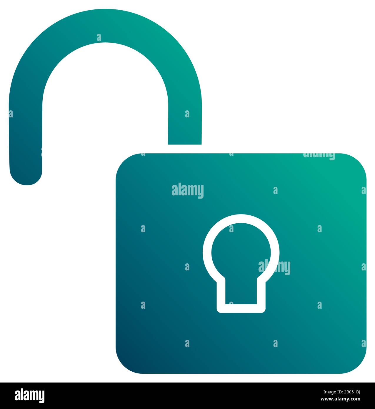 security padlock open, gradient style icon vector illustration design Stock Vector