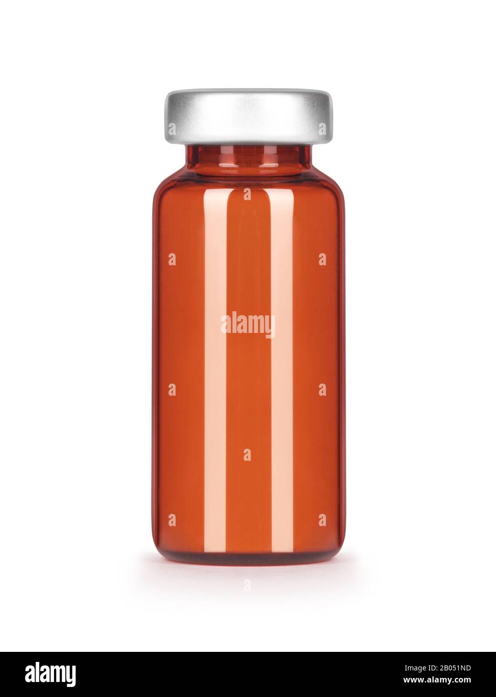 Brown blank glass medical bottle isolated on white background Stock