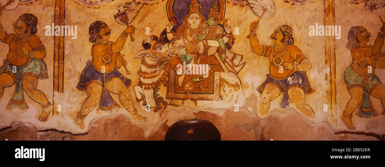 Closeup of a fresco on a wall, Tamil Nadu, India Stock Photo Alamy