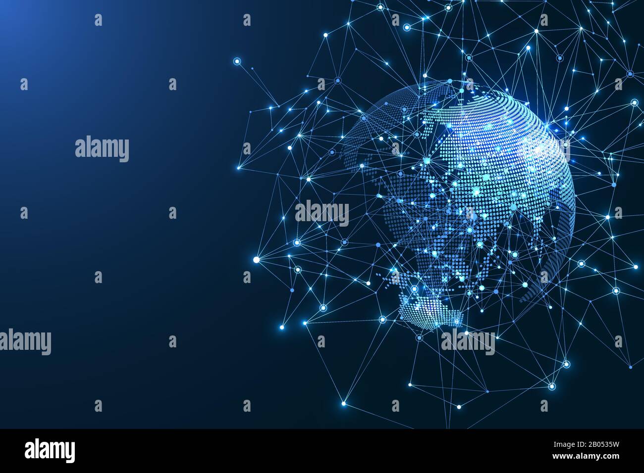 Global network connection concept. Big data visualization. Social ...
