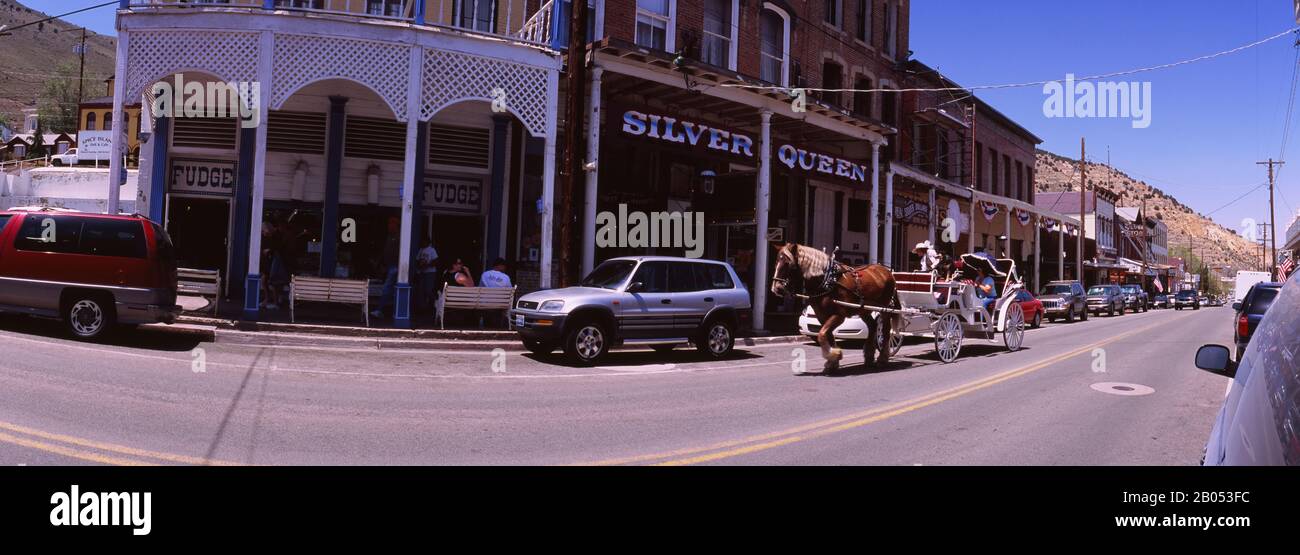 Stores at the roadside, Virginia City, Storey County, Nevada, USA Stock Photo