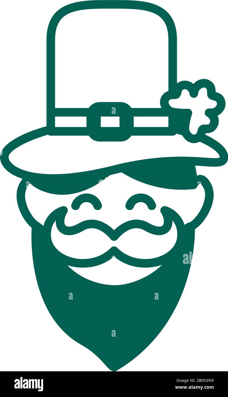 lemprechaun head man line style Stock Vector Image & Art - Alamy
