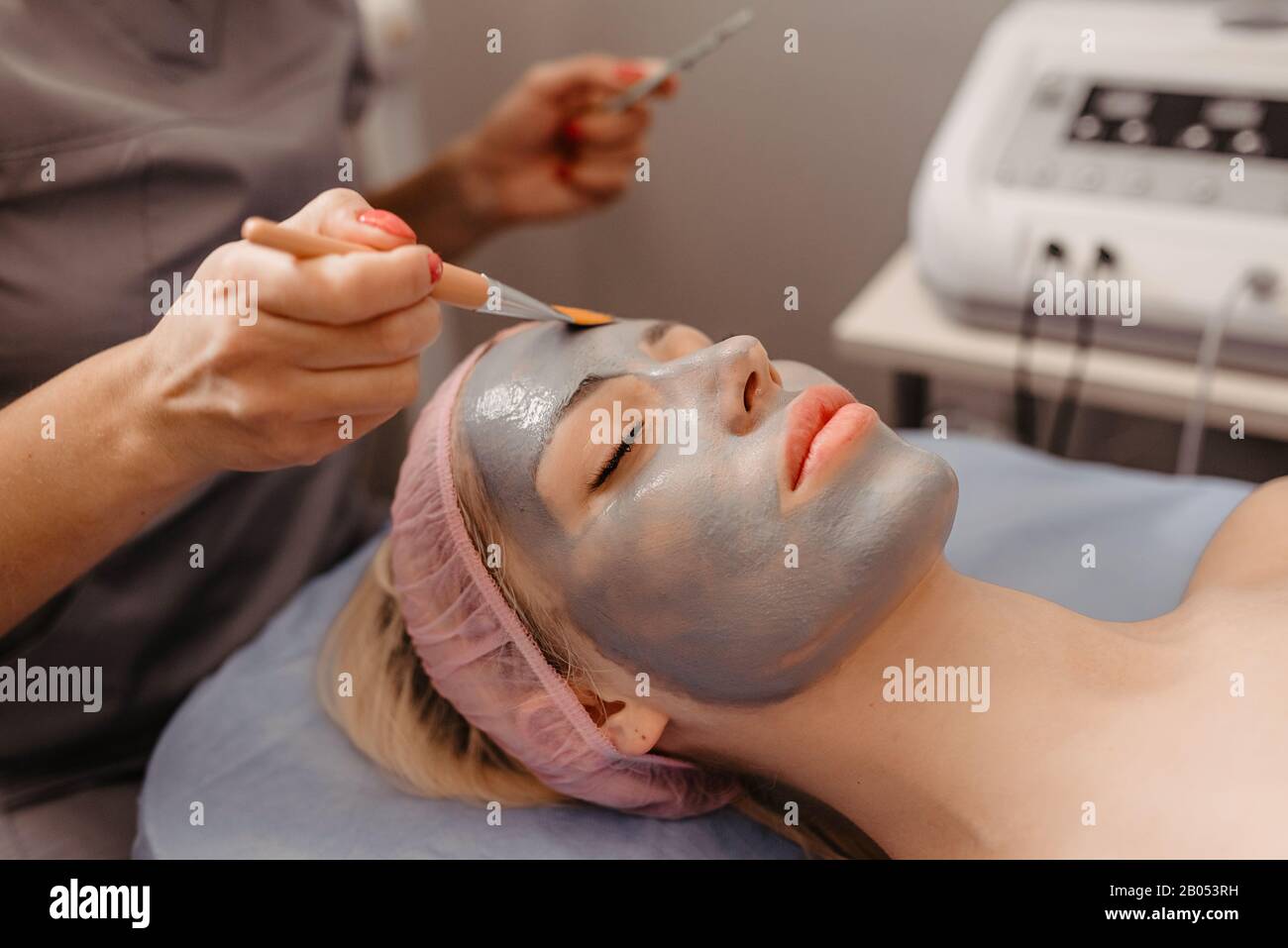 face of women getting a spa treatment Stock Photo