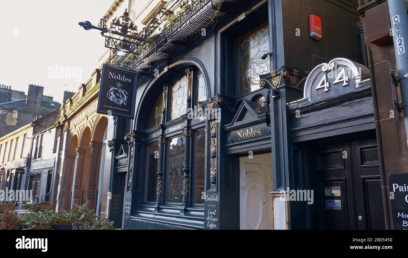 Nobles Cafe Bar and Restaurant in Edinburgh - EDINBURGH, SCOTLAND - JANUARY 10, 2020 Stock Photo