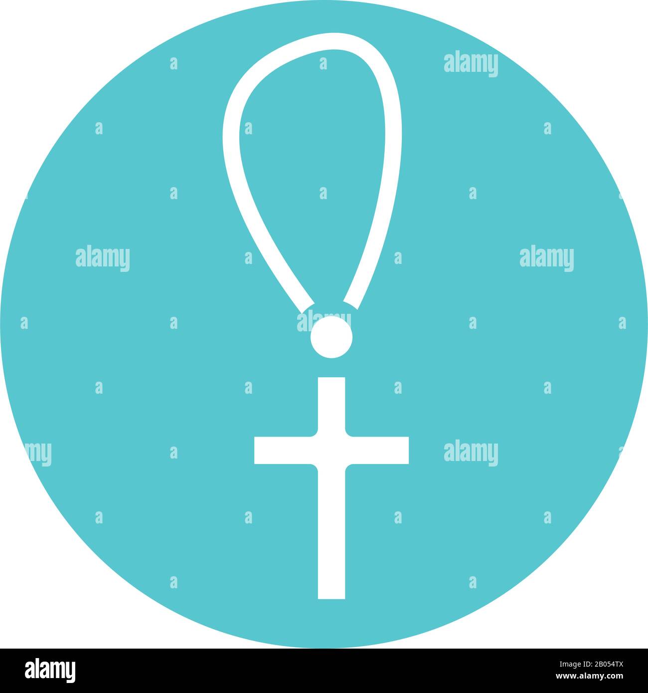 necklace in cross religion block style icon Stock Vector Image & Art ...