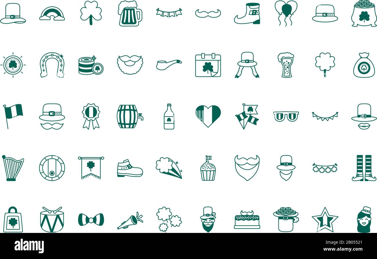 lemprechaun female head line style Stock Vector Image & Art - Alamy