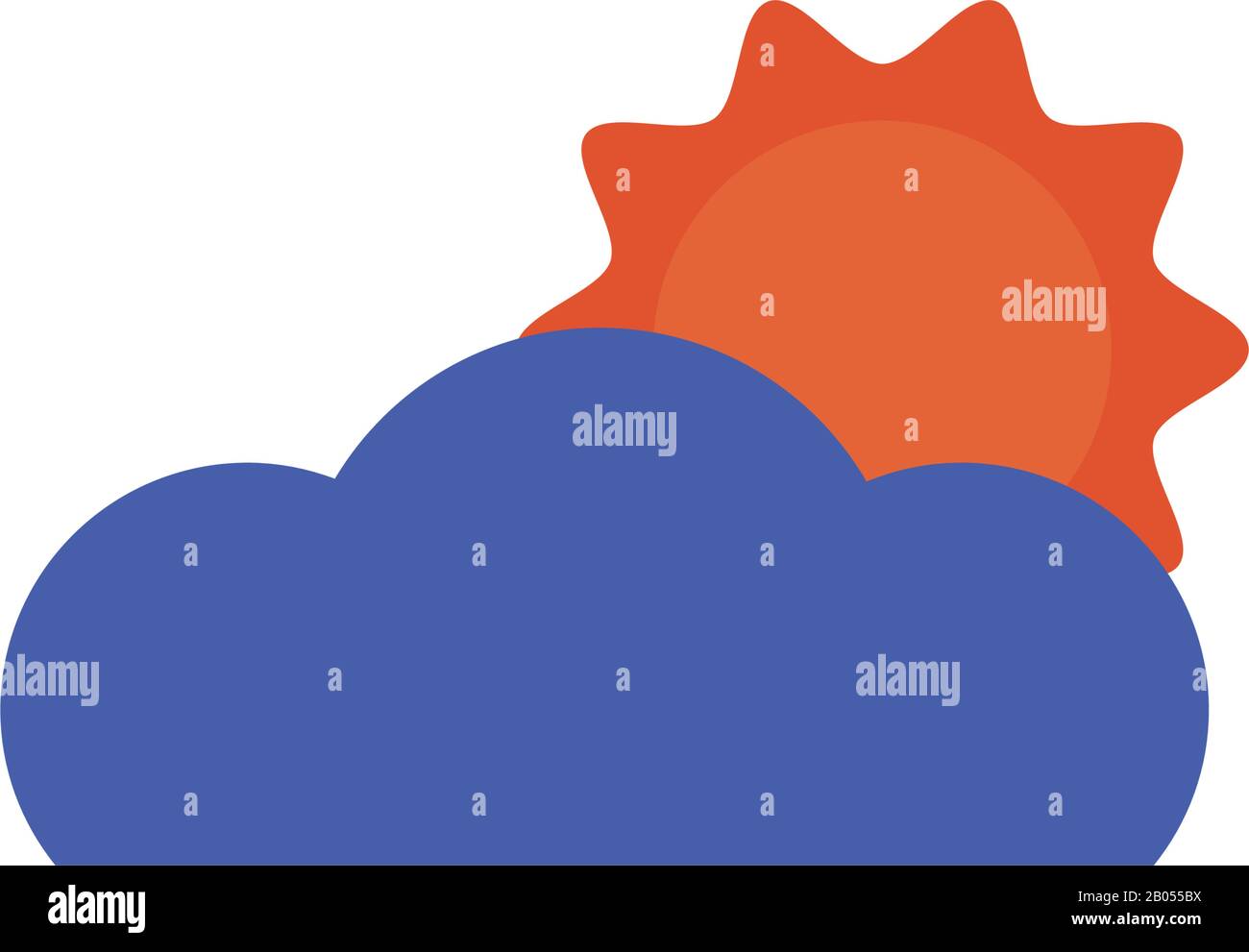 summer sun with cloud flat style icon Stock Vector Image & Art - Alamy