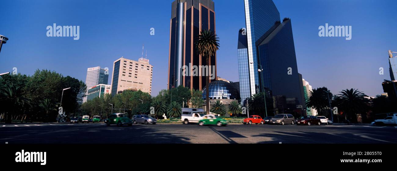 Skyscrapers in a city, Paseo De La Reforma, Mexico City, Mexico Stock Photo