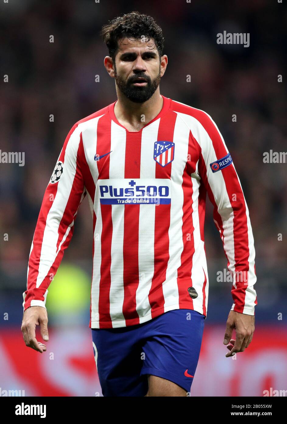 Atletico Madrid's Diego Costa during the UEFA Champions League round of 16 first leg match at Wanda Metropolitano, Madrid. Stock Photo