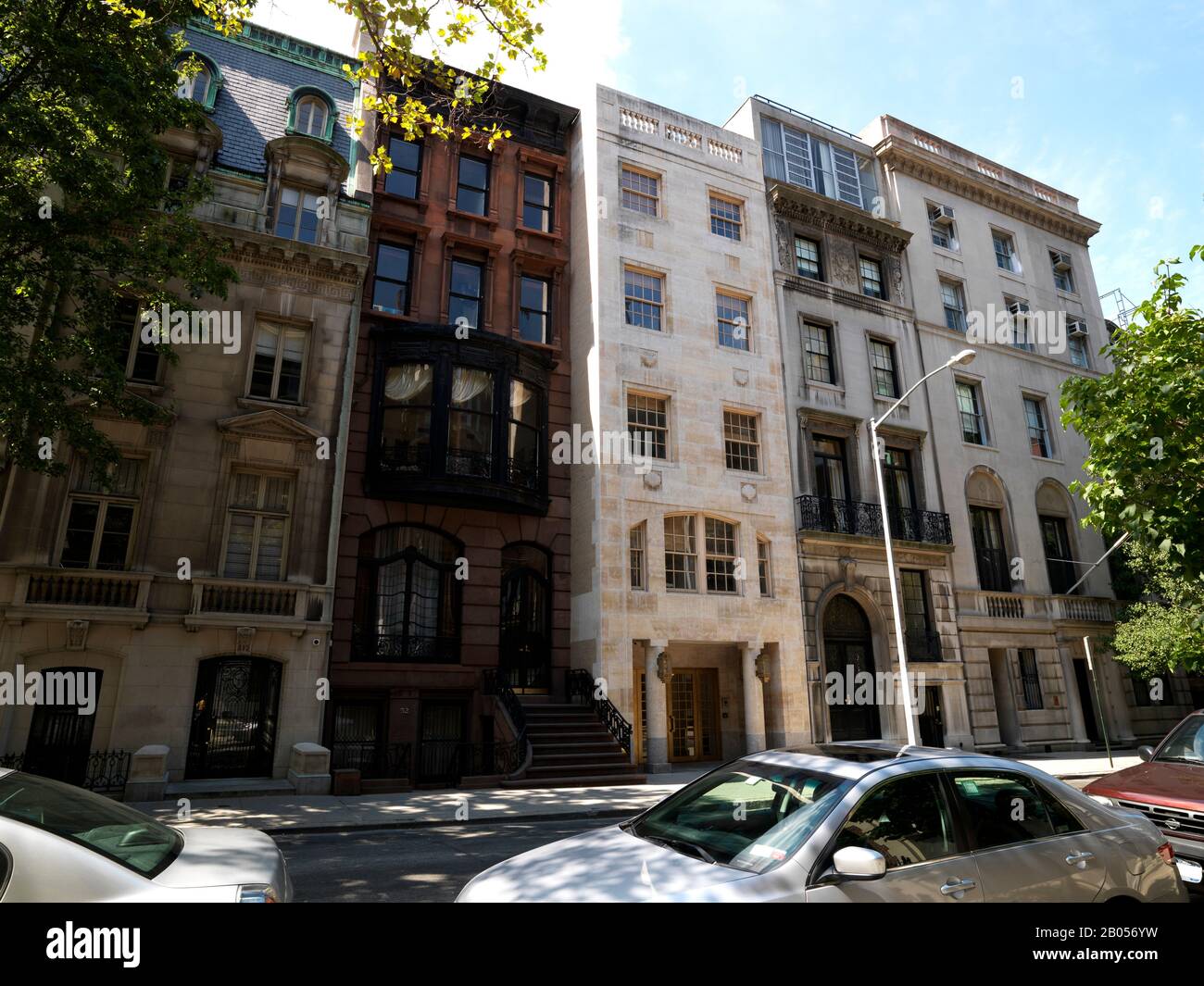 Cars parked in front of an apartment, Upper East Side, Manhattan, New York City, New York State