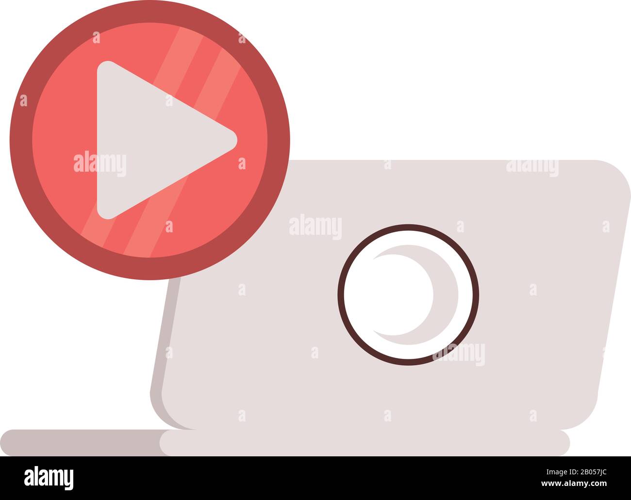 laptop with play button media player Stock Vector Image & Art - Alamy