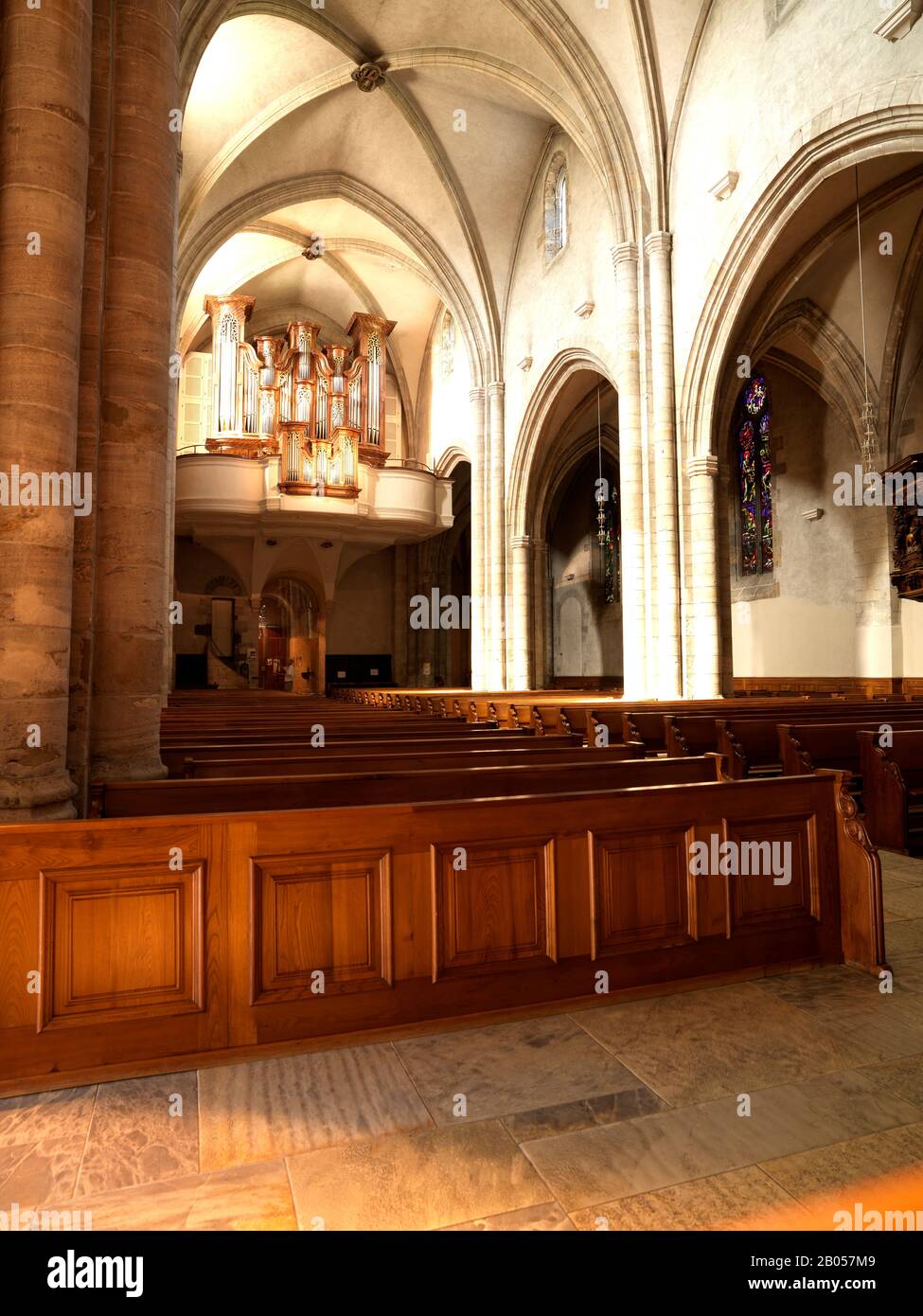 Interiors of a church, Cathedral Notre Dame du Glarier, Sion, Valais Canton, Switzerland Stock Photo