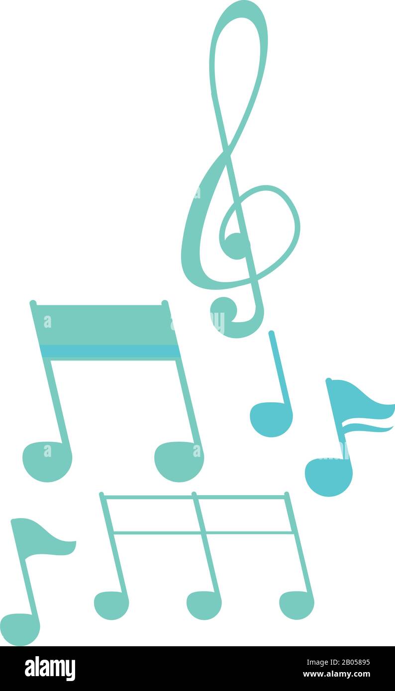 music notes audio isolated icon Stock Vector