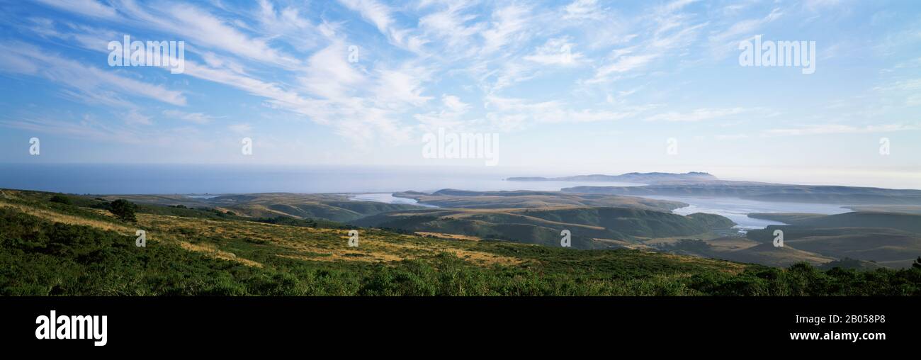 Point Reyes National Seashore view from Mount Vision, Point Reyes Peninsula, Marin County, California, USA Stock Photo